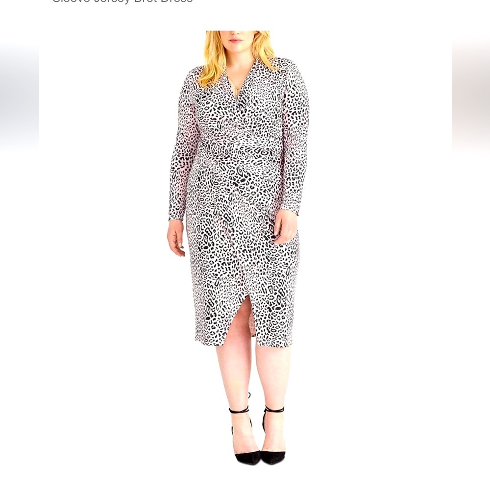 Leopard Print Long Sleeve Dress
